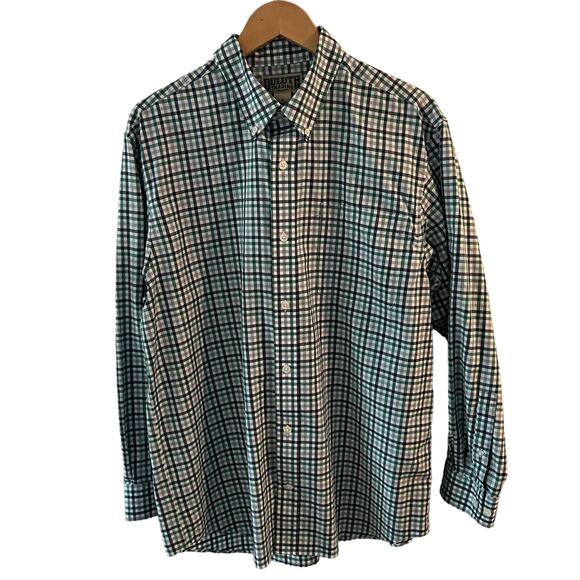 Duluth Trading Co Button Down Shirt Mens Large Green Plaid Long sleeve Cotton - Picture 1 of 11